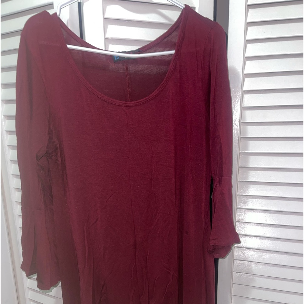 Casual long bell sleeves long blouse